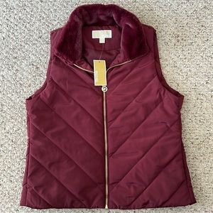 Michael Kors maroon Puffer Sweater Vest
